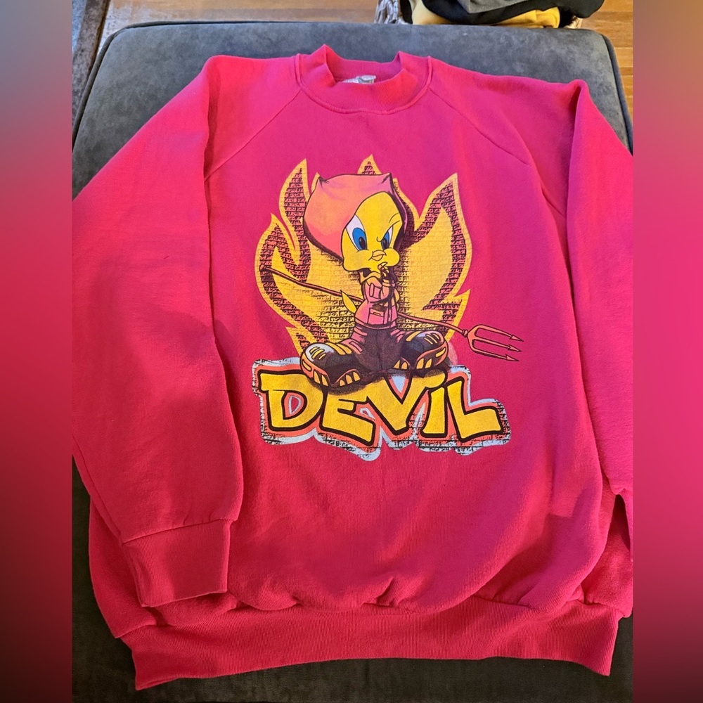 Fruit of the Loom Pink Tweety Devil Sweater